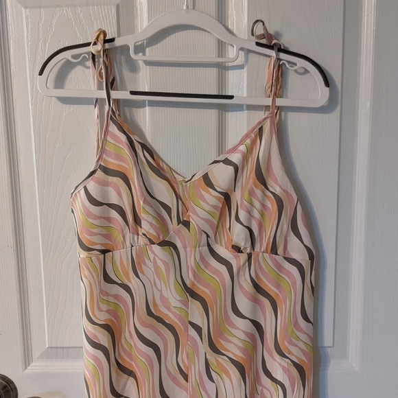 Retro Barbiecore Pink Multicolor Tie-Shoulder SheIn Jumpsuit Size Small - Picture 4 of 11